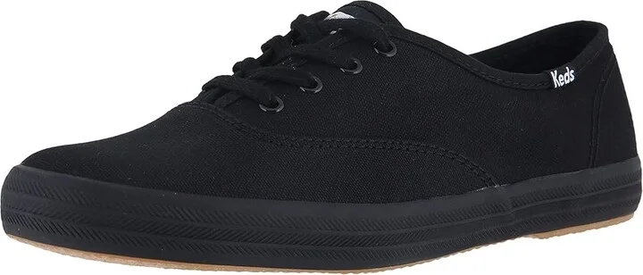 Keds Champion Canvas Lace-Up Women's Lace up casual Shoes Full Black : 6.5 D - Wide - Image 2