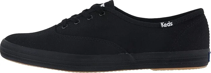 Keds Champion Canvas Lace-Up Women's Lace up casual Shoes Full Black : 6.5 D - Wide - Image 7