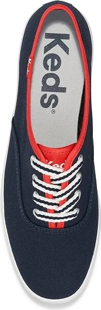 Keds Champion Canvas Lace-Up Women's Lace up casual Shoes Navy/Red Varsity : 10 B - Medium - Image 2