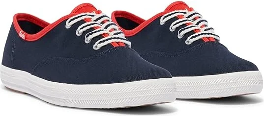Keds Champion Canvas Lace-Up Women's Lace up casual Shoes Navy/Red Varsity : 10 B - Medium