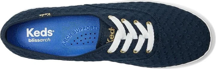Keds Champion Canvas Lace Up Women's Shoes Navy Mini Daisy Eyelet : 6 B - Medium - Image 2