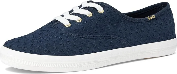 Keds Champion Canvas Lace Up Women's Shoes Navy Mini Daisy Eyelet : 6 B - Medium - Image 5
