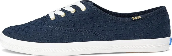 Keds Champion Canvas Lace Up Women's Shoes Navy Mini Daisy Eyelet : 6 B - Medium - Image 6