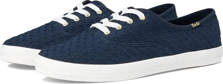 Keds Champion Canvas Lace Up Women's Shoes Navy Mini Daisy Eyelet : 6 B - Medium