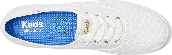 Keds Champion Canvas Lace Up Women's Shoes Snow White Mini Daisy Eyelet : 6 B - Medium - Image 2