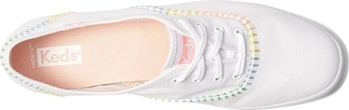 Keds Champion Canvas Lace Up Women's Shoes White Whipstitch : 5 B - Medium - Image 2