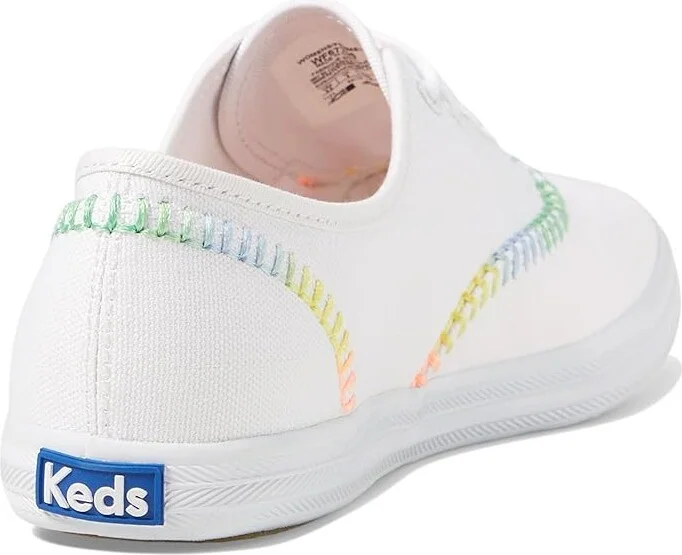 Keds Champion Canvas Lace Up Women's Shoes White Whipstitch : 5 B - Medium - Image 4