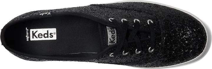 Keds Champion Glitter Lace Up Women's Shoes Black : 5 B - Medium, Textile - Image 2