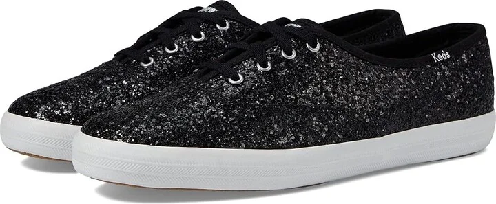 Keds Champion Glitter Lace Up Women's Shoes Black : 5 B - Medium, Textile