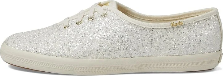 Keds Champion Glitter Lace Up Women's Shoes Cream : 5 B - Medium, Textile - Image 6