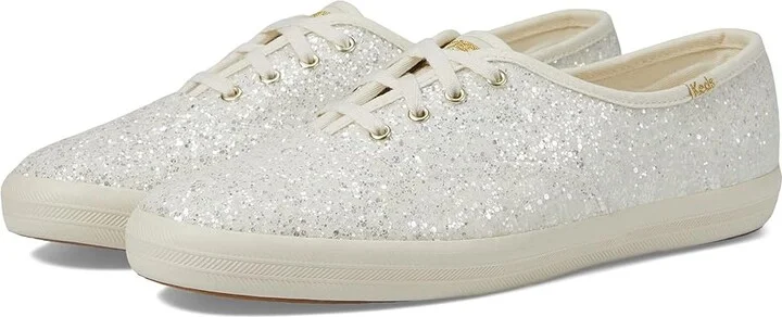 Keds Champion Glitter Lace Up Women's Shoes Cream : 5 B - Medium, Textile