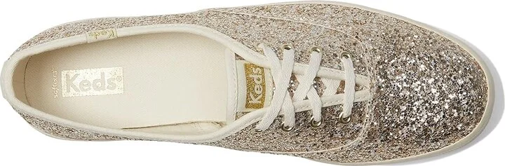 Keds Champion Glitter Lace Up Women's Shoes Gold : 5 B - Medium, Textile - Image 2