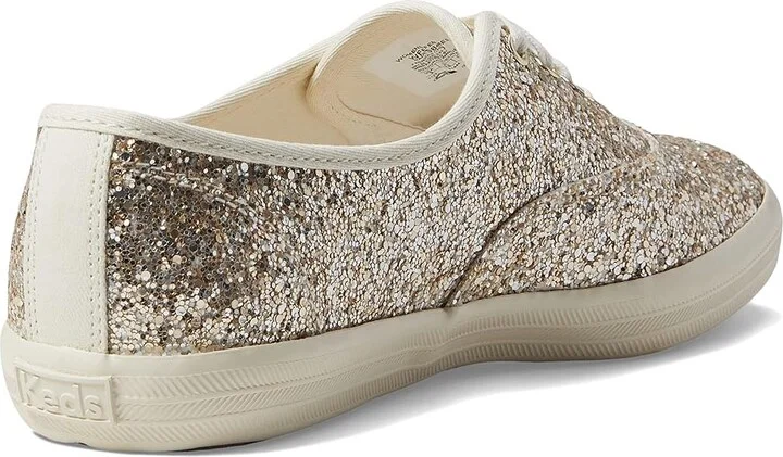 Keds Champion Glitter Lace Up Women's Shoes Gold : 5 B - Medium, Textile - Image 4