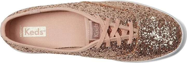 Keds Champion Glitter Lace Up Women's Shoes Rose Gold : 5 B - Medium, Textile - Image 2