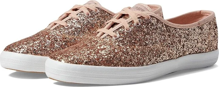 Keds Champion Glitter Lace Up Women's Shoes Rose Gold : 5 B - Medium, Textile