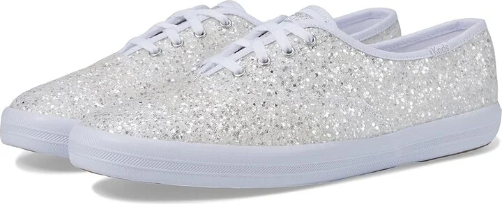 Keds Champion Glitter Lace Up Women's Shoes White : 5 B - Medium, Textile