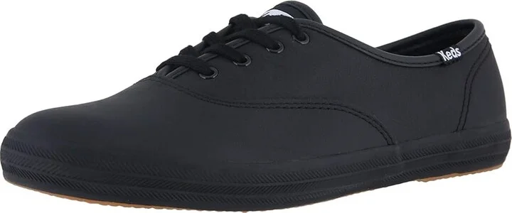 Keds Champion Leather Lace Up Women's Lace up casual Shoes Black Leather : 5 B - Medium - Image 2