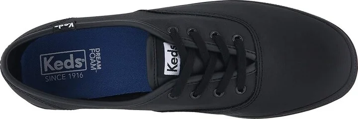 Keds Champion Leather Lace Up Women's Lace up casual Shoes Black Leather : 5 B - Medium - Image 3