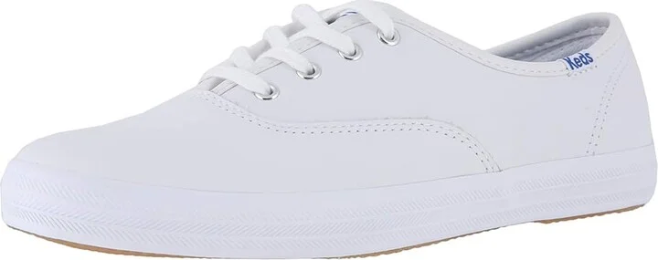 Keds Champion Leather Lace Up Women's Lace up casual Shoes White Leather : 5 B - Medium - Image 2