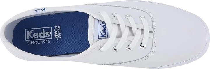Keds Champion Leather Lace Up Women's Lace up casual Shoes White Leather : 5 B - Medium - Image 3