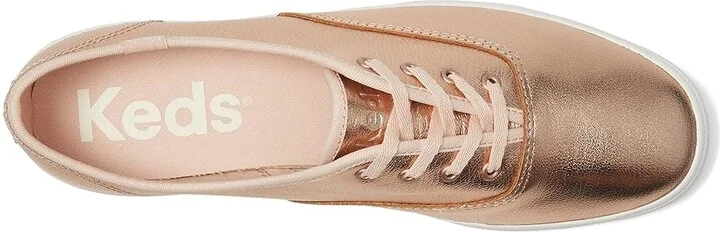 Keds Champion Leather Luxe Women's Shoes Blush Leather : 8 B - Medium - Image 2
