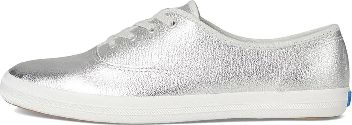 Keds Champion Leather Luxe Women's Shoes Silver Leather : 9 B - Medium - Image 6