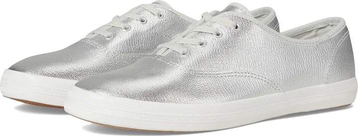 Keds Champion Leather Luxe Women's Shoes Silver Leather : 9 B - Medium