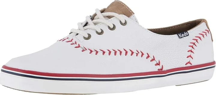 Keds Champion Leather Pennant Women's Lace up casual Shoes White Leather : 5 B - Medium - Image 2