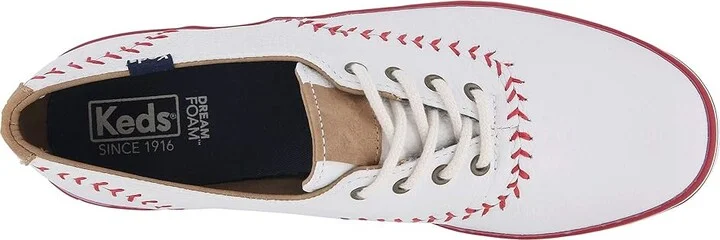 Keds Champion Leather Pennant Women's Lace up casual Shoes White Leather : 5 B - Medium - Image 3