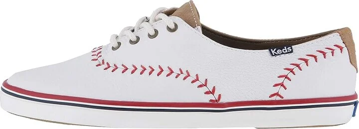 Keds Champion Leather Pennant Women's Lace up casual Shoes White Leather : 5 B - Medium - Image 7