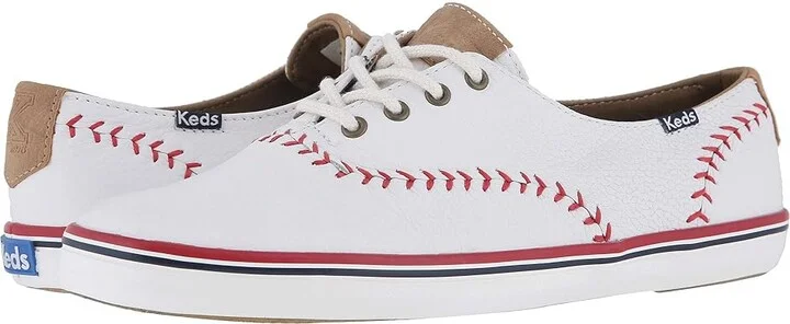 Keds Champion Leather Pennant Women's Lace up casual Shoes White Leather : 5 B - Medium