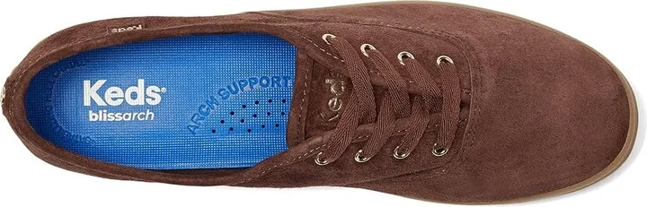 Keds Champion Luxe Lace-Up Women's Shoes Chocolate Luxe Suede : 8.5 B - Medium - Image 2
