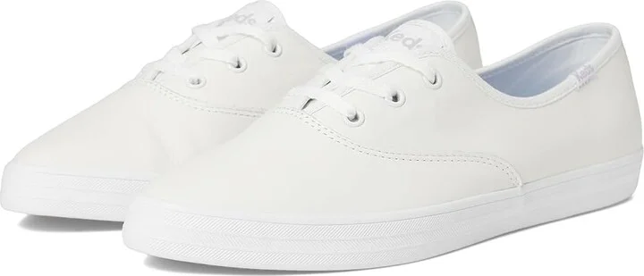 Keds Champion Point Low Women's Shoes White Leather : 7.5 B - Medium, Canvas