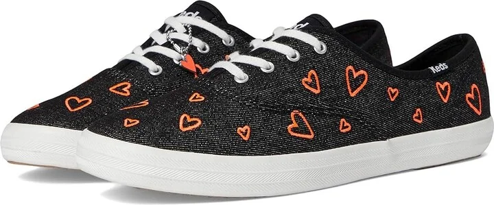 Keds Champion Seasonal Women's Shoes Black/Red Heart Denim : 5 B - Medium, Synthetic