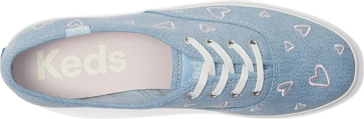 Keds Champion Seasonal Women's Shoes Blue/Pink Heart Denim : 5 B - Medium, Synthetic - Image 2