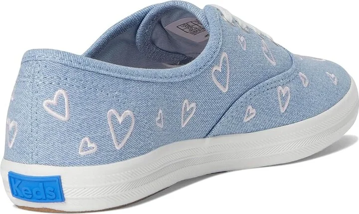 Keds Champion Seasonal Women's Shoes Blue/Pink Heart Denim : 5 B - Medium, Synthetic - Image 4
