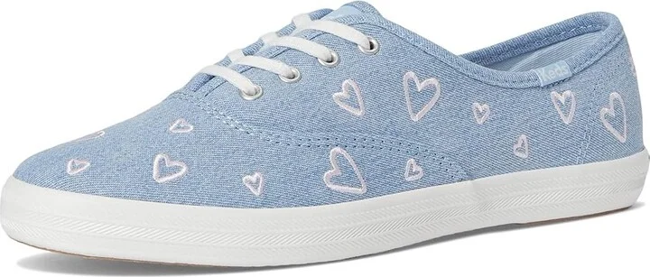 Keds Champion Seasonal Women's Shoes Blue/Pink Heart Denim : 5 B - Medium, Synthetic - Image 5