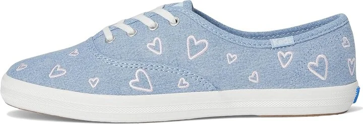 Keds Champion Seasonal Women's Shoes Blue/Pink Heart Denim : 5 B - Medium, Synthetic - Image 6
