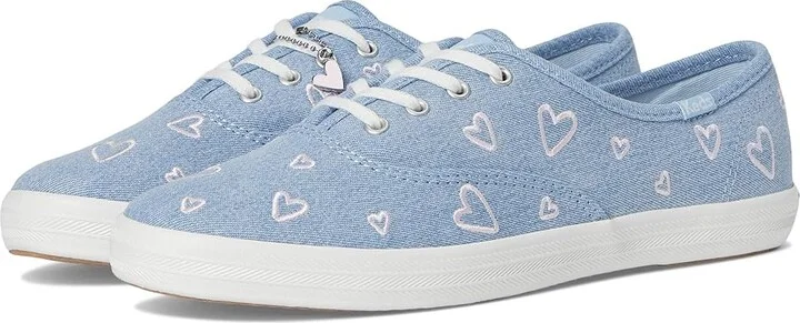 Keds Champion Seasonal Women's Shoes Blue/Pink Heart Denim : 5 B - Medium, Synthetic