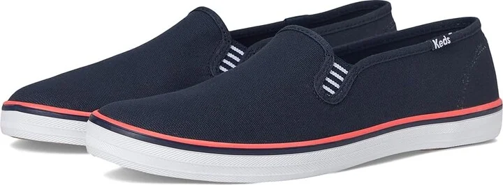 Keds Champion Slip On Women's Flat Shoes Navy Canvas : 6 B - Medium, Leather