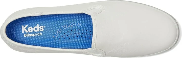 Keds Champion Slip On Women's Flat Shoes Snow White Leather : 7 B - Medium - Image 2
