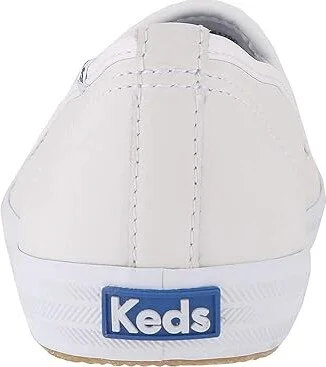 Keds Champion Slip On Women's Flat Shoes White Leather : 5 B - Medium - Image 5