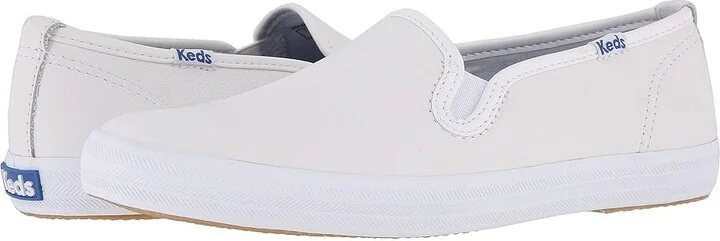 Keds Champion Slip On Women's Flat Shoes White Leather : 5 B - Medium
