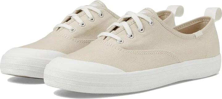 Keds Champion Toe Cap Lace Up Women's Shoes Oatmeal Canvas : 5 B - Medium