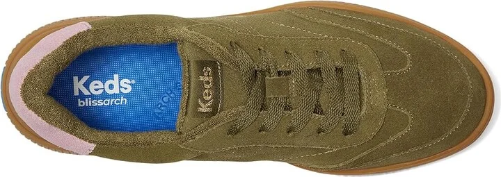 Keds Contest Lace Up Women's Shoes Olive/Pink Suede : 6 B - Medium, Leather/Suede - Image 2