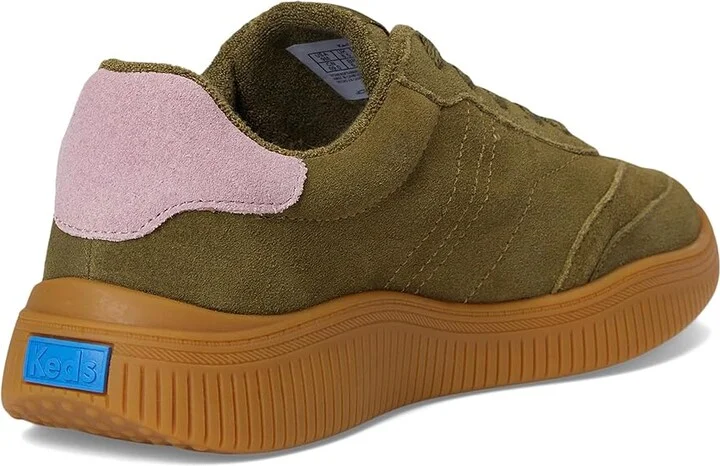 Keds Contest Lace Up Women's Shoes Olive/Pink Suede : 6 B - Medium, Leather/Suede - Image 4
