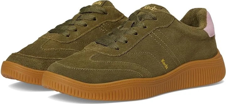 Keds Contest Lace Up Women's Shoes Olive/Pink Suede : 6 B - Medium, Leather/Suede