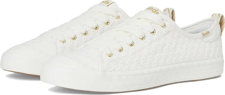Keds Cruise Slip On Women's Shoes Snow White Mini Daisy Eyelet : 5 B - Medium, Canvas