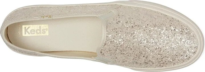 Keds Double Decker Glitter Women's Shoes Cream : 5 B - Medium, Synthetic - Image 2