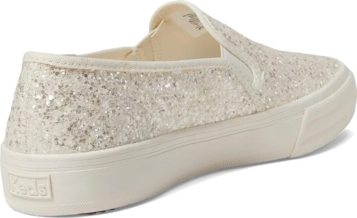 Keds Double Decker Glitter Women's Shoes Cream : 5 B - Medium, Synthetic - Image 4